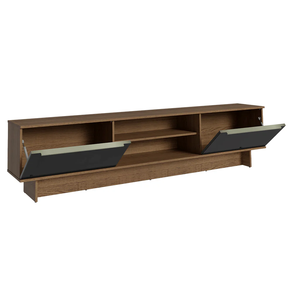 Rack para TV até 80 Polegadas 218 cm 2 Portas Rustic/Preto Lux Madesa - Image 6