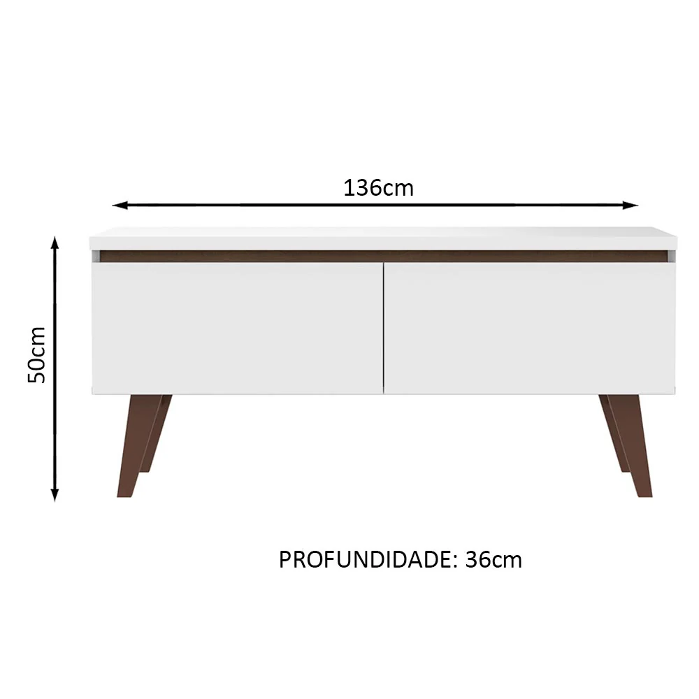 Rack para TV até 55 Polegadas Madesa Le Mans com 2 Portas Rustic/Branco - Image 2