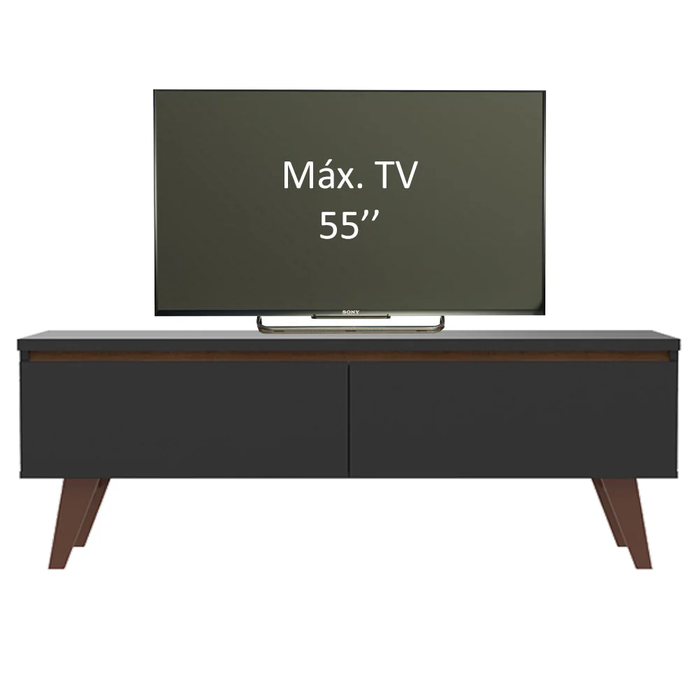 Rack para TV até 55 Polegadas Madesa Le Mans com 2 Portas Rustic/Preto - Image 3