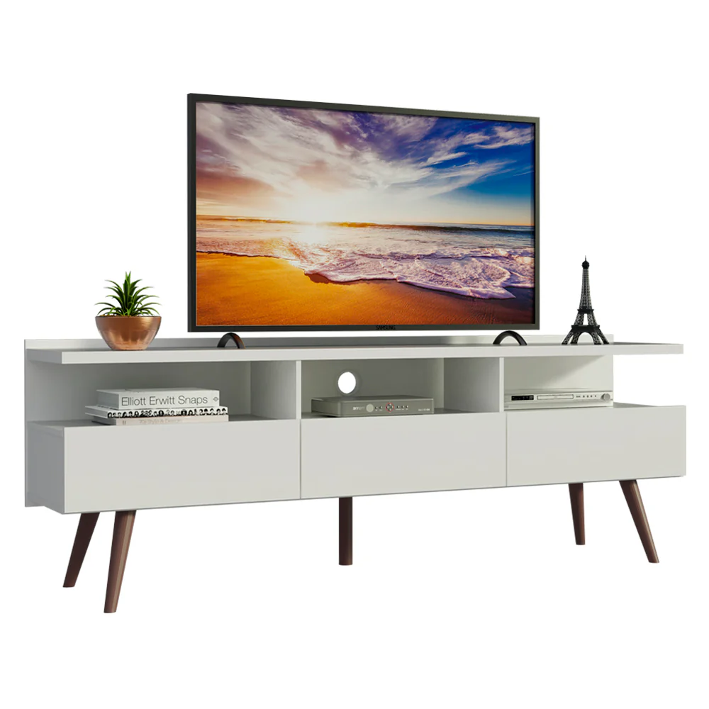 Rack para TV até 65 Polegadas Madesa Londres com Pés Retro Branco - Image 2