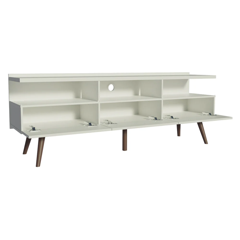 Rack para TV até 65 Polegadas Madesa Londres com Pés Retro Branco - Image 5