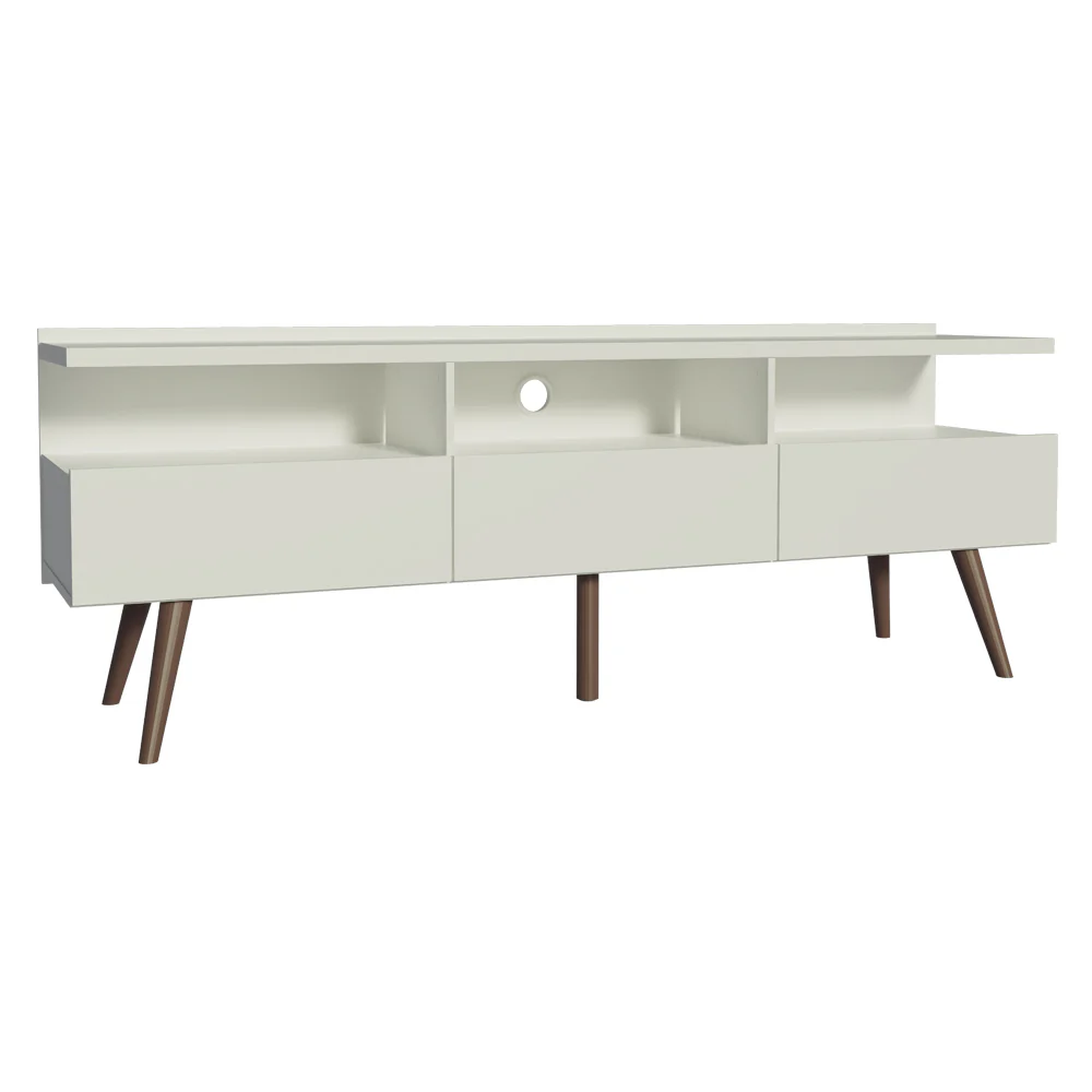 Rack para TV até 65 Polegadas Madesa Londres com Pés Retro Branco - Image 6