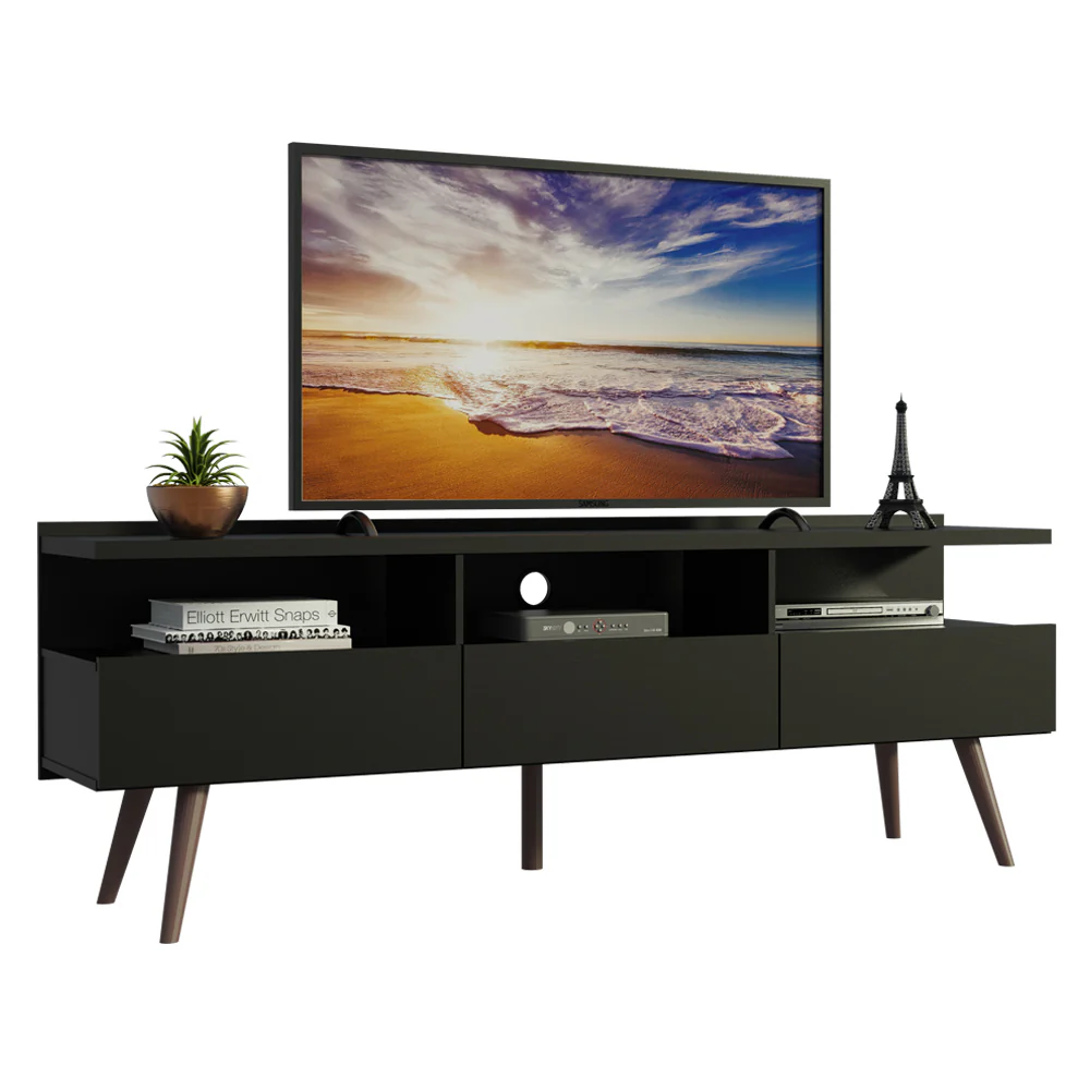 Rack para TV até 65 Polegadas Madesa Londres com Pés Retro Preto - Image 2