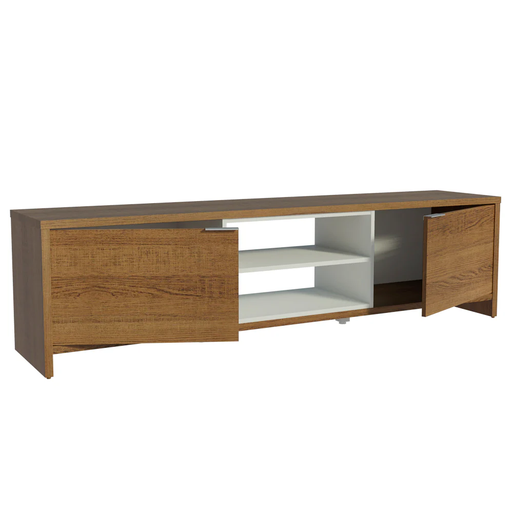 Rack para TV até 75 Polegadas Madesa Metz 180 cm 2 Portas Rustic/Branco - Image 5
