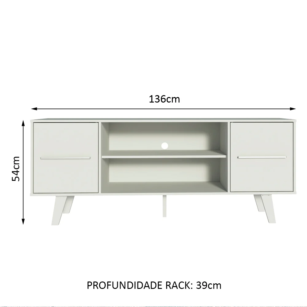 Rack para TV até 55 Polegadas Madesa Copenhagen Branco - Image 3