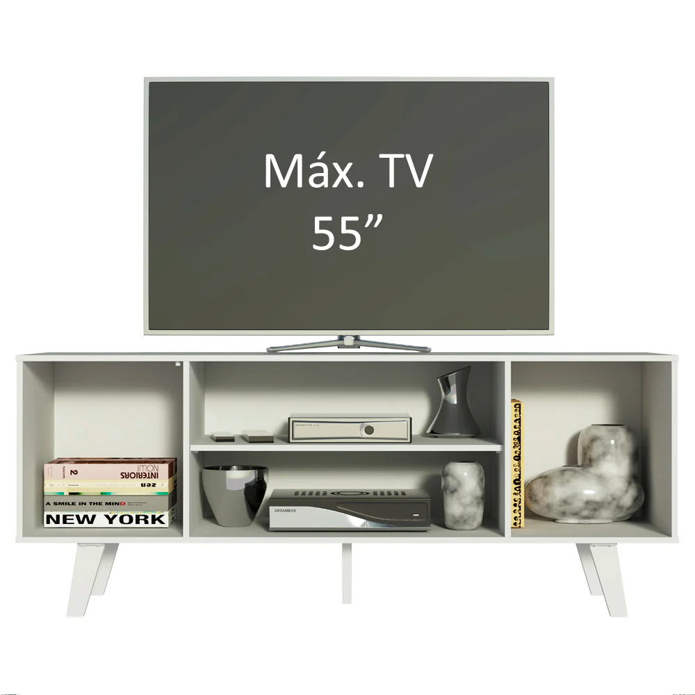 Rack para TV até 55 Polegadas Madesa Copenhagen Branco - Image 4