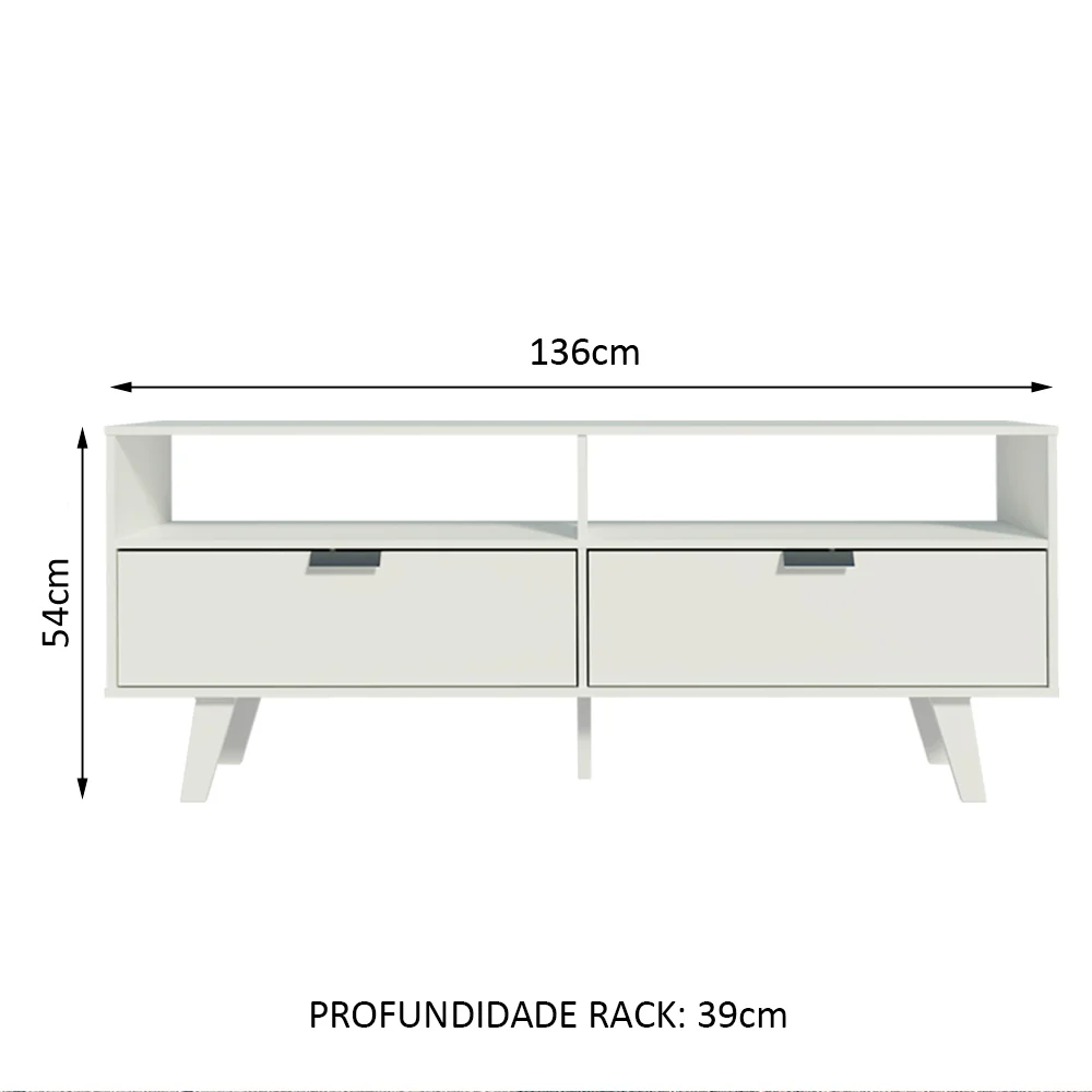 Rack para TV até 55 Polegadas Madesa Oslo com 2 Portas Branco - Image 3