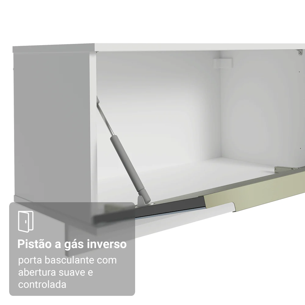 Rack Suspenso para TV até 80 Polegadas 218 cm 2 Portas Branco/Cinza Lux Madesa - Image 8