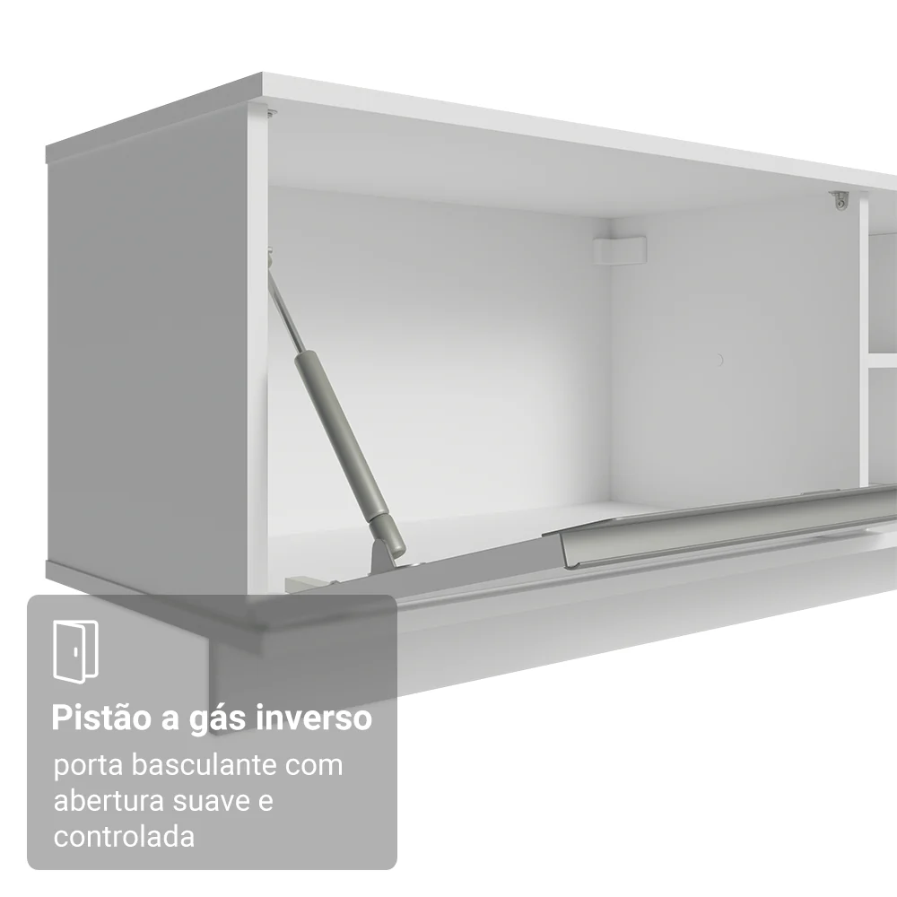 Rack Suspenso para TV até 80 Polegadas 218 cm 2 Portas Branco Glamy Madesa - Image 8