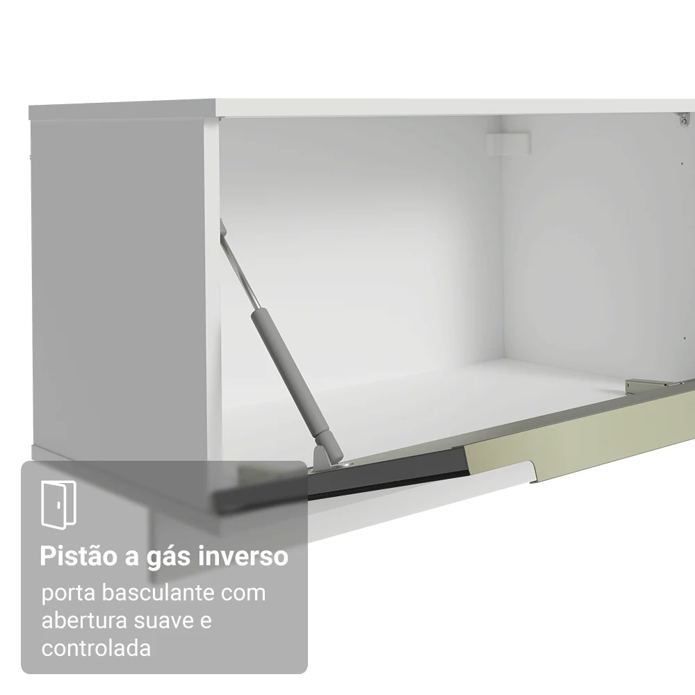 Rack Suspenso para TV até 80 Polegadas 218 cm 2 Portas Branco/Preto Lux Madesa - Image 8