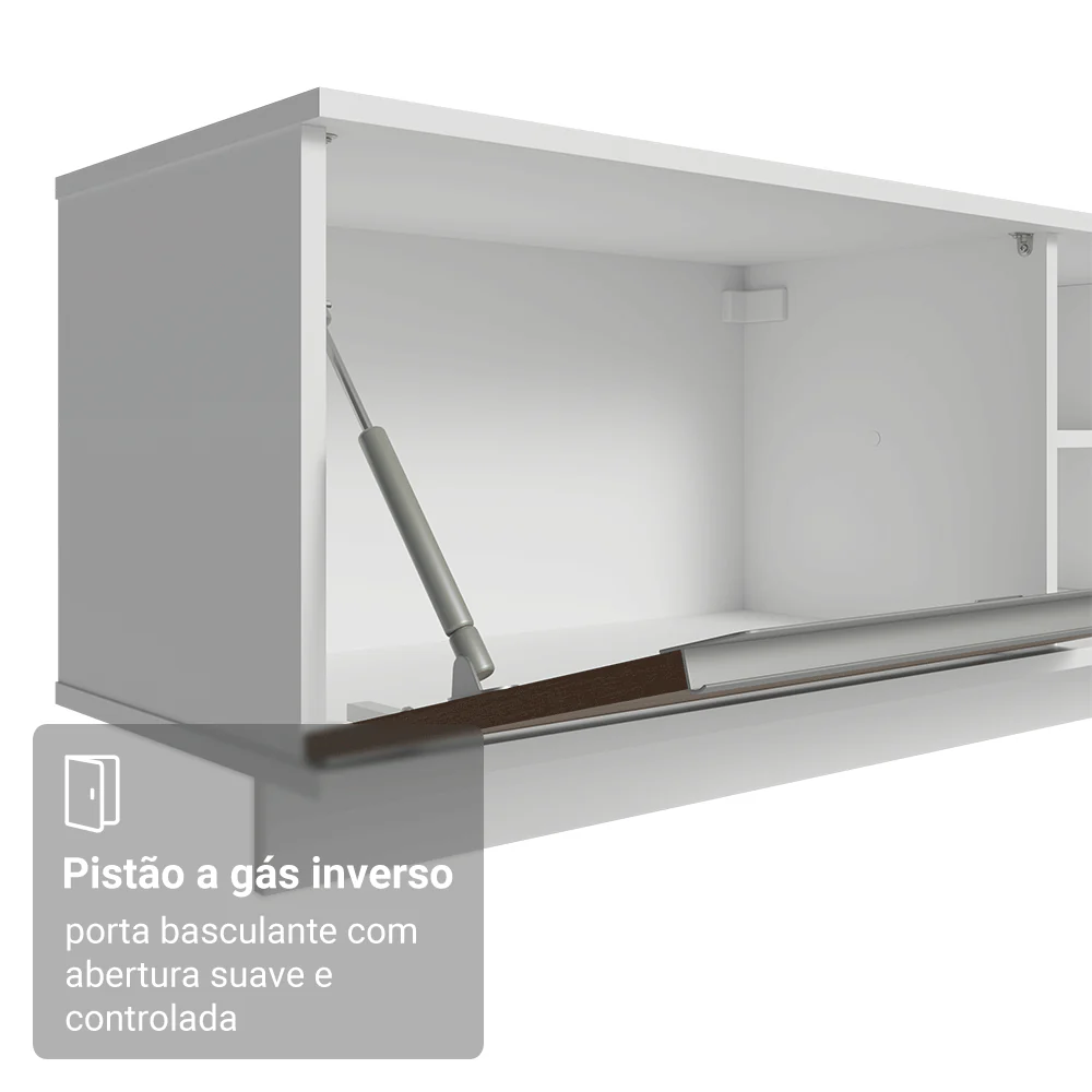 Rack Suspenso para TV até 80 Polegadas 218 cm 2 Portas Branco/Rustic Glamy Madesa - Image 8