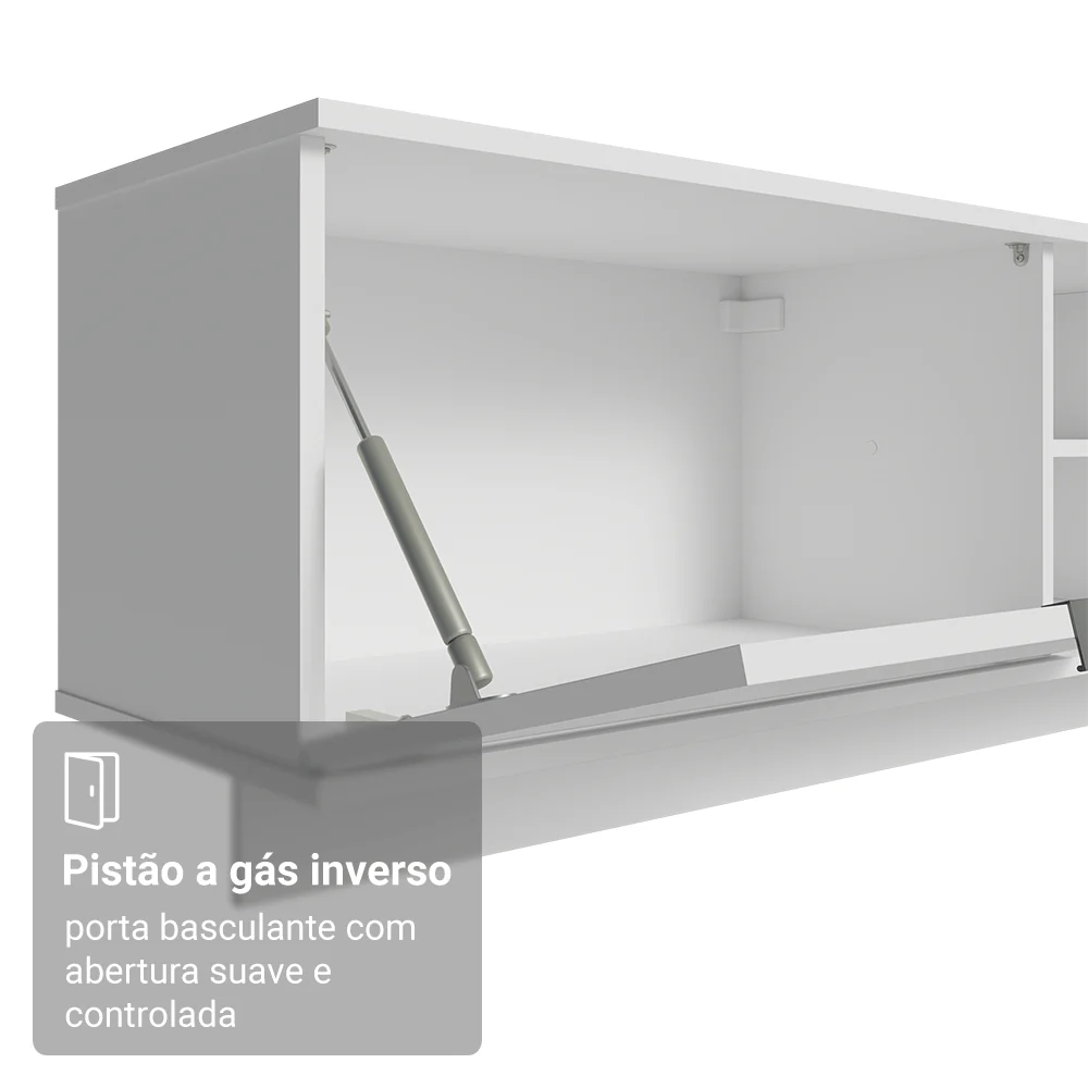 Rack Suspenso para TV até 80 Polegadas 218 cm 2 Portas Branco Stella Madesa - Image 8