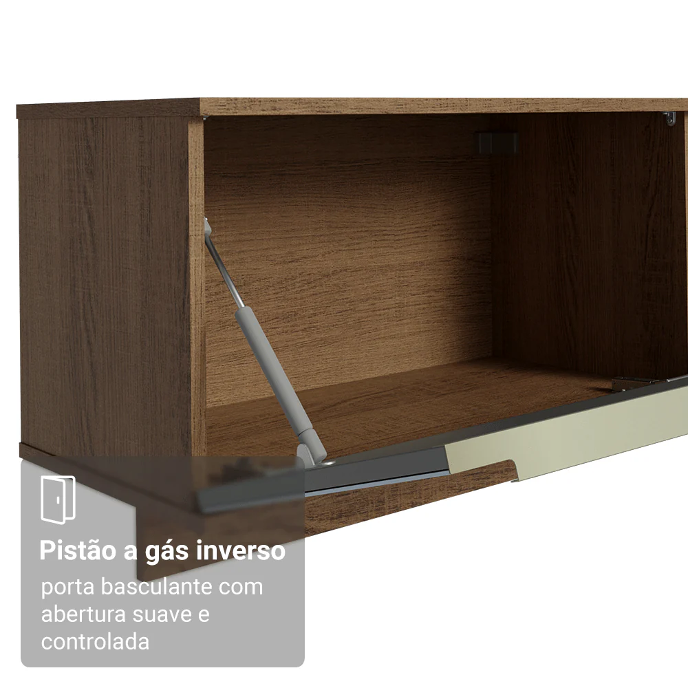 Rack Suspenso para TV até 80 Polegadas 218 cm 2 Portas Rustic/Cinza Lux Madesa - Image 8
