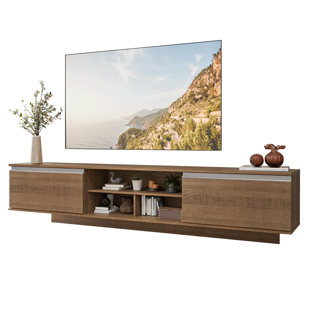 Rack Suspenso para TV até 80 Polegadas 218 cm 2 Portas Rustic Glamy Madesa - Image 2