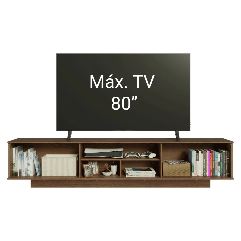 Rack Suspenso para TV até 80 Polegadas 218 cm 2 Portas Rustic Glamy Madesa - Image 5