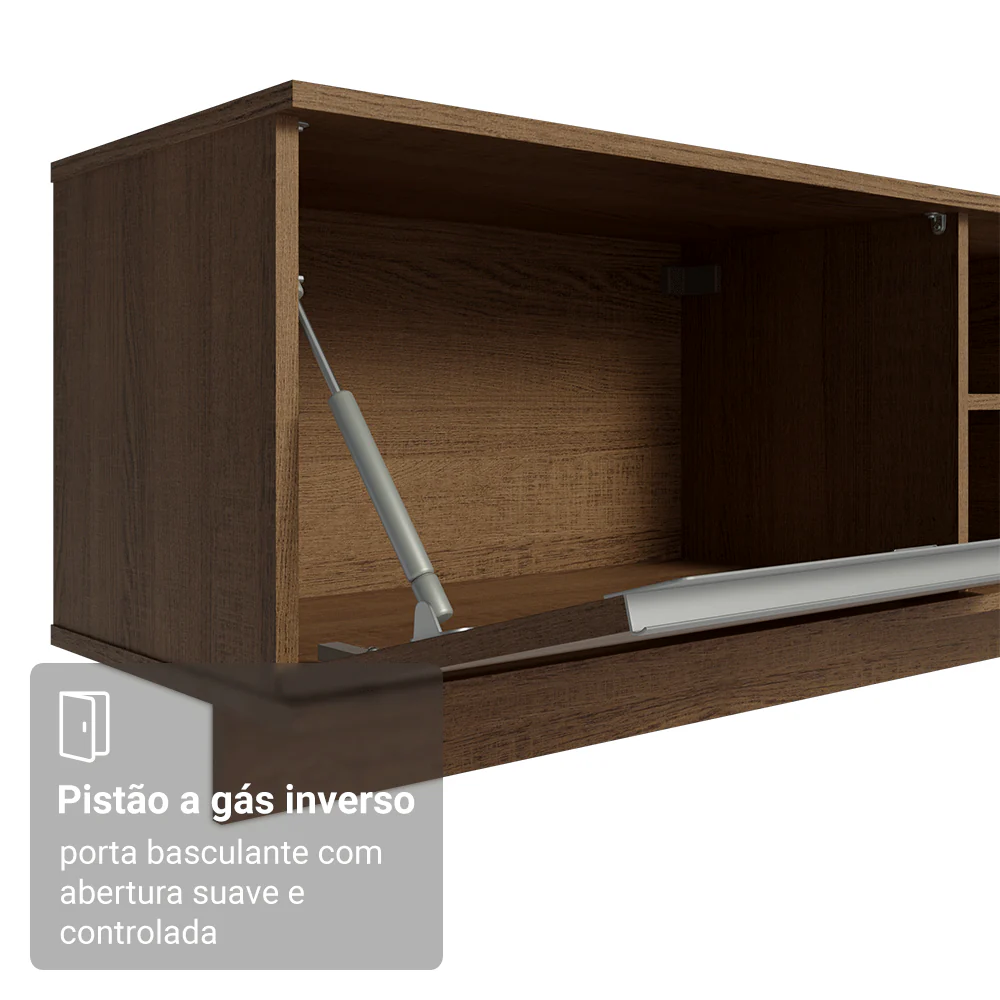 Rack Suspenso para TV até 80 Polegadas 218 cm 2 Portas Rustic Glamy Madesa - Image 8