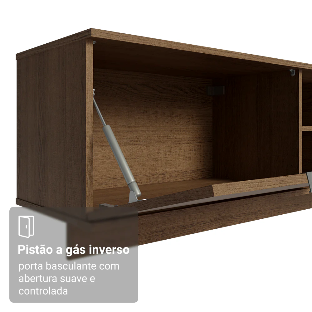 Rack Suspenso para TV até 80 Polegadas 218 cm 2 Portas Rustic Stella Madesa - Image 8