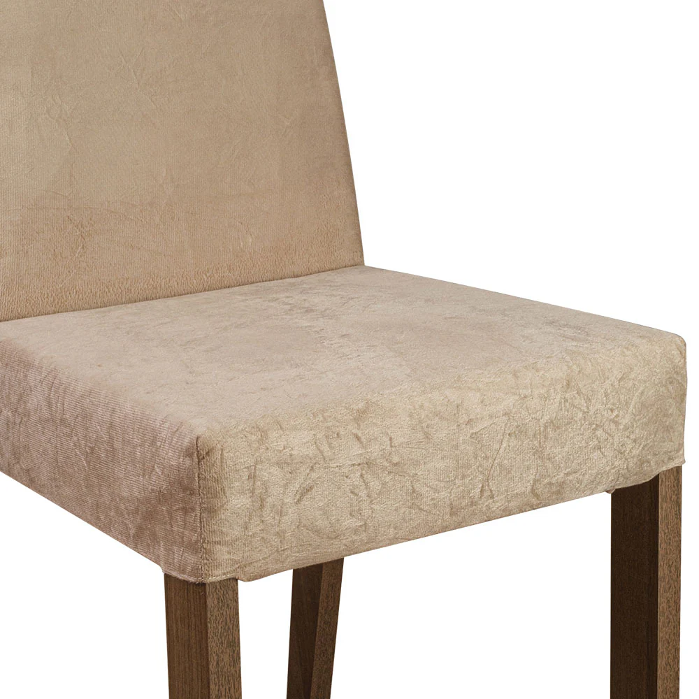 Conjunto Sala de Jantar Mesa Tampo de Vidro com 4 Cadeiras Rustic/Crema/Imperial Madesa Evelin - Image 9