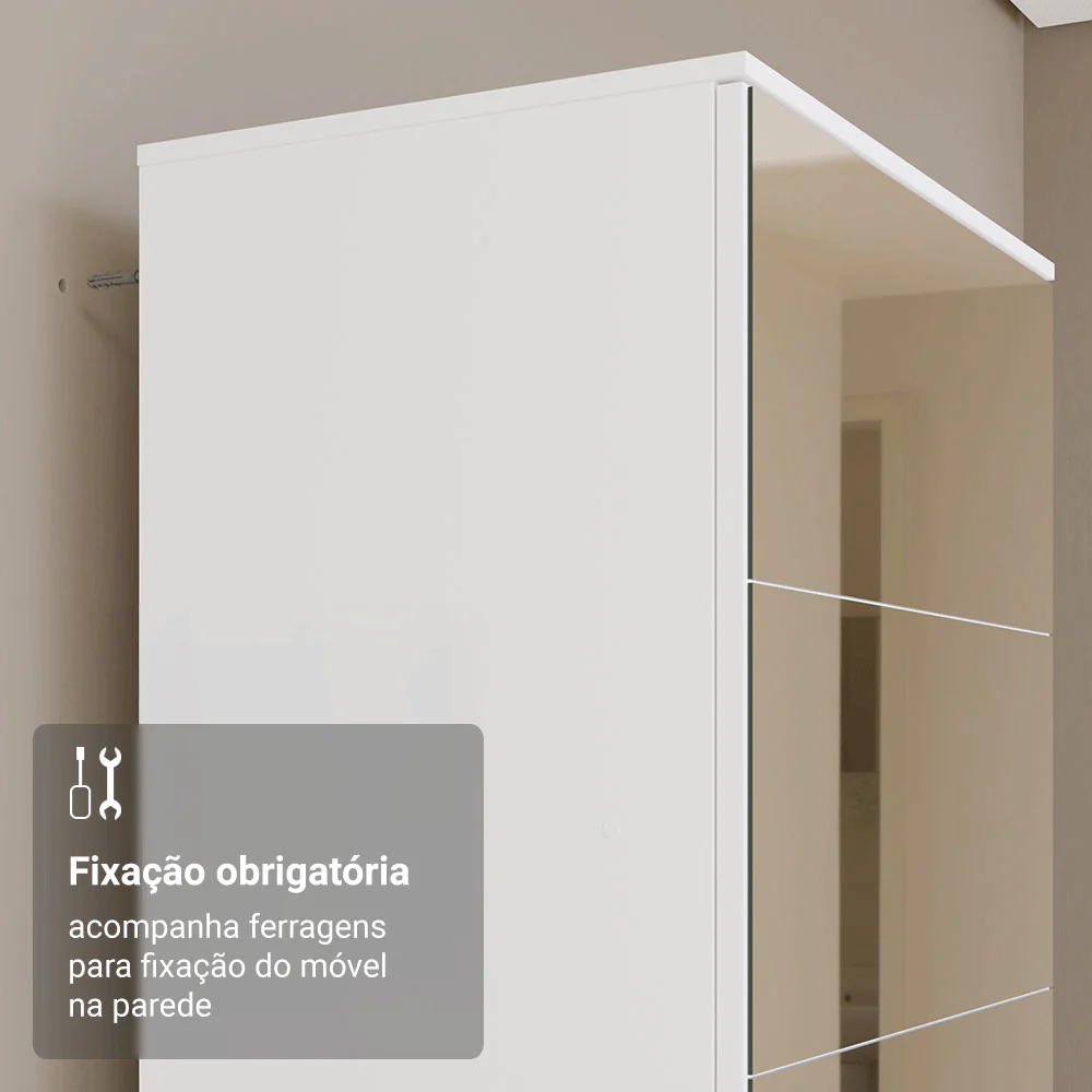 Sapateira 1 Porta com Espelho Branco Madesa Isis - Image 5
