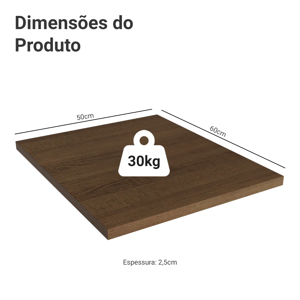 Tampo para Balcão 50 x 60 cm para Cozinhas Agata, Glamy, Lux, Stella e Vik Rustic Madesa - Image 2