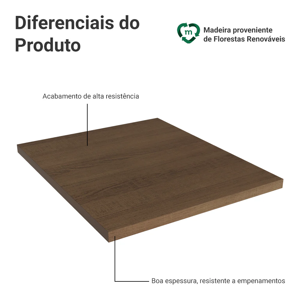 Tampo para Balcão 50 x 60 cm para Cozinhas Agata, Glamy, Lux, Stella e Vik Rustic Madesa - Image 3