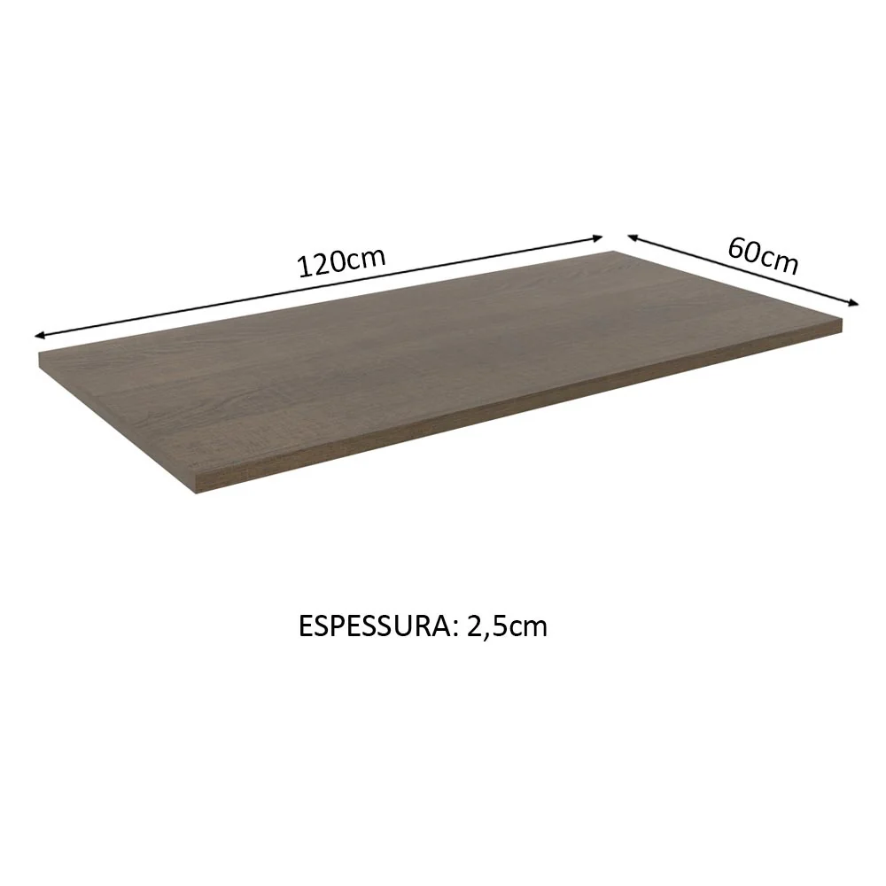 Tampo para Balcão de Pia de 120 x 60 cm para Cozinhas Madesa Glamy, Lux e Stella Rustic - Image 2