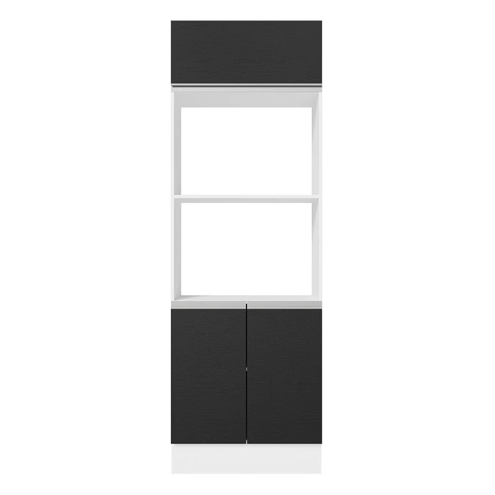 Torre Quente 100% MDF 70 cm para 2 Fornos Branco/Preto Acordes Madesa - Image 6