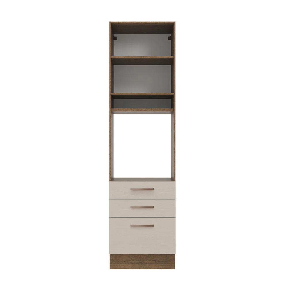 Torre Quente 60 cm 1 Porta 3 Gavetas Rustic/Crema Agata Madesa - Image 6