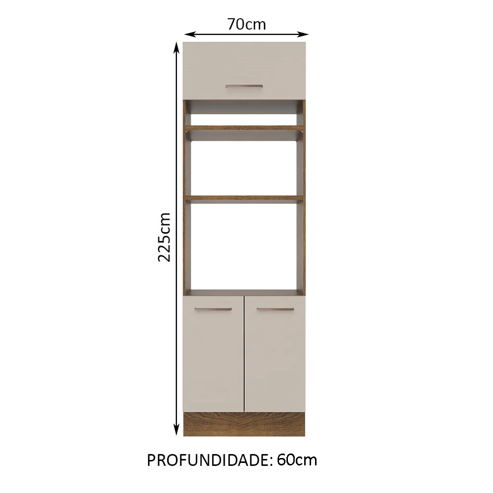 Torre Quente 70 x 60 cm 3 Portas Rustic/Crema Agata Madesa - Image 2