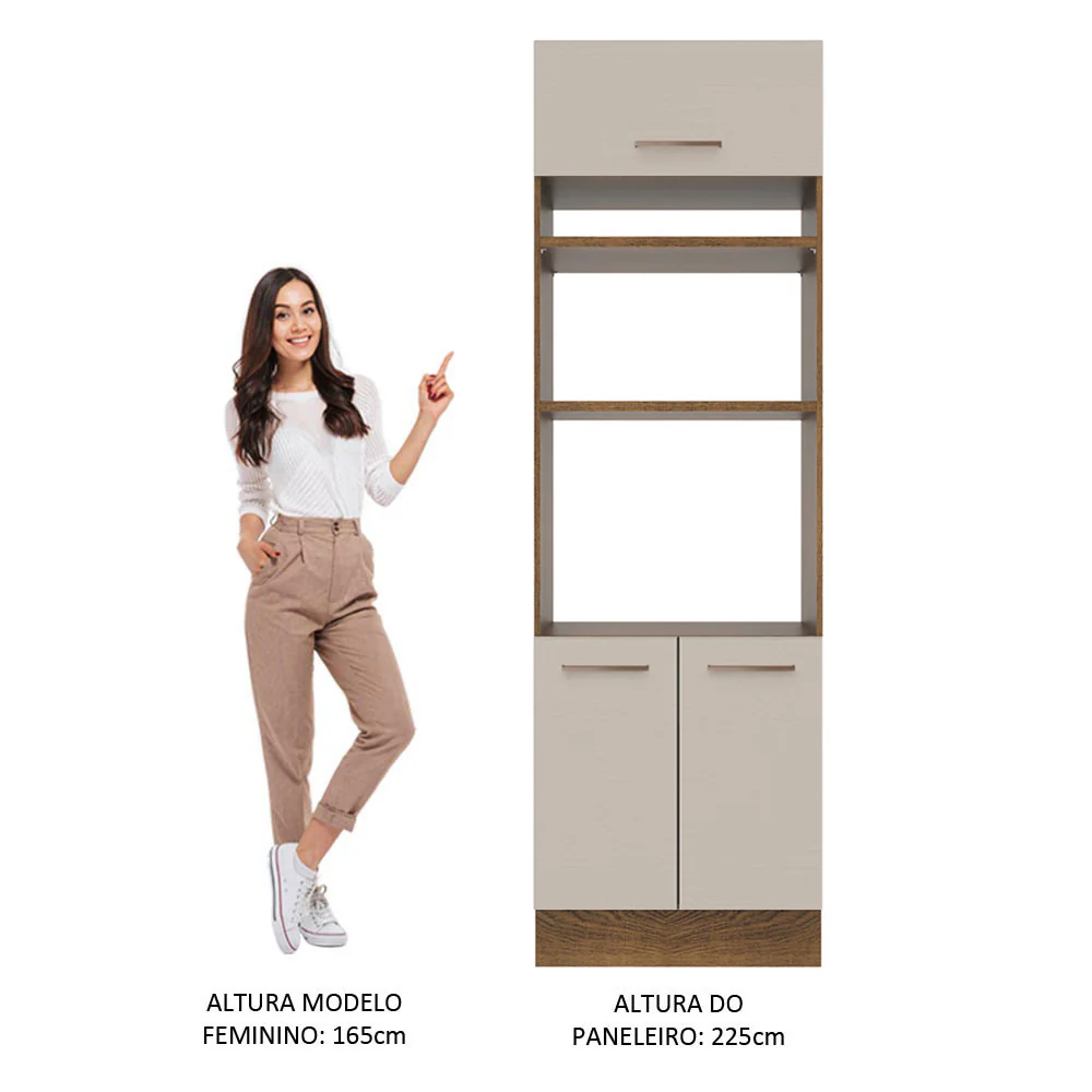 Torre Quente 70 x 60 cm 3 Portas Rustic/Crema Agata Madesa - Image 5