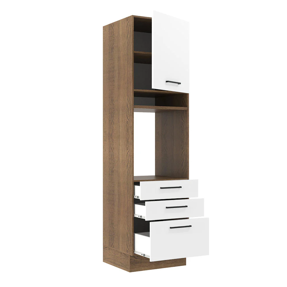 Torre Quente Madesa Agata 60 x 60 cm 1 Porta 3 Gavetas Rustic/Branco - Image 4