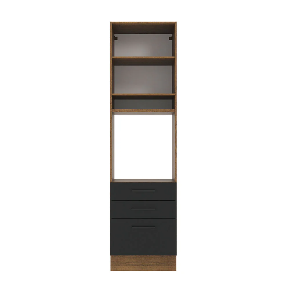 Torre Quente Madesa Agata 60 x 60 cm 1 Porta 3 Gavetas Rustic/Preto - Image 11