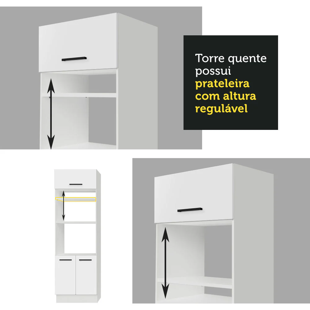 Torre Quente Madesa Agata 70 x 60 cm 3 Portas Branco - Image 9