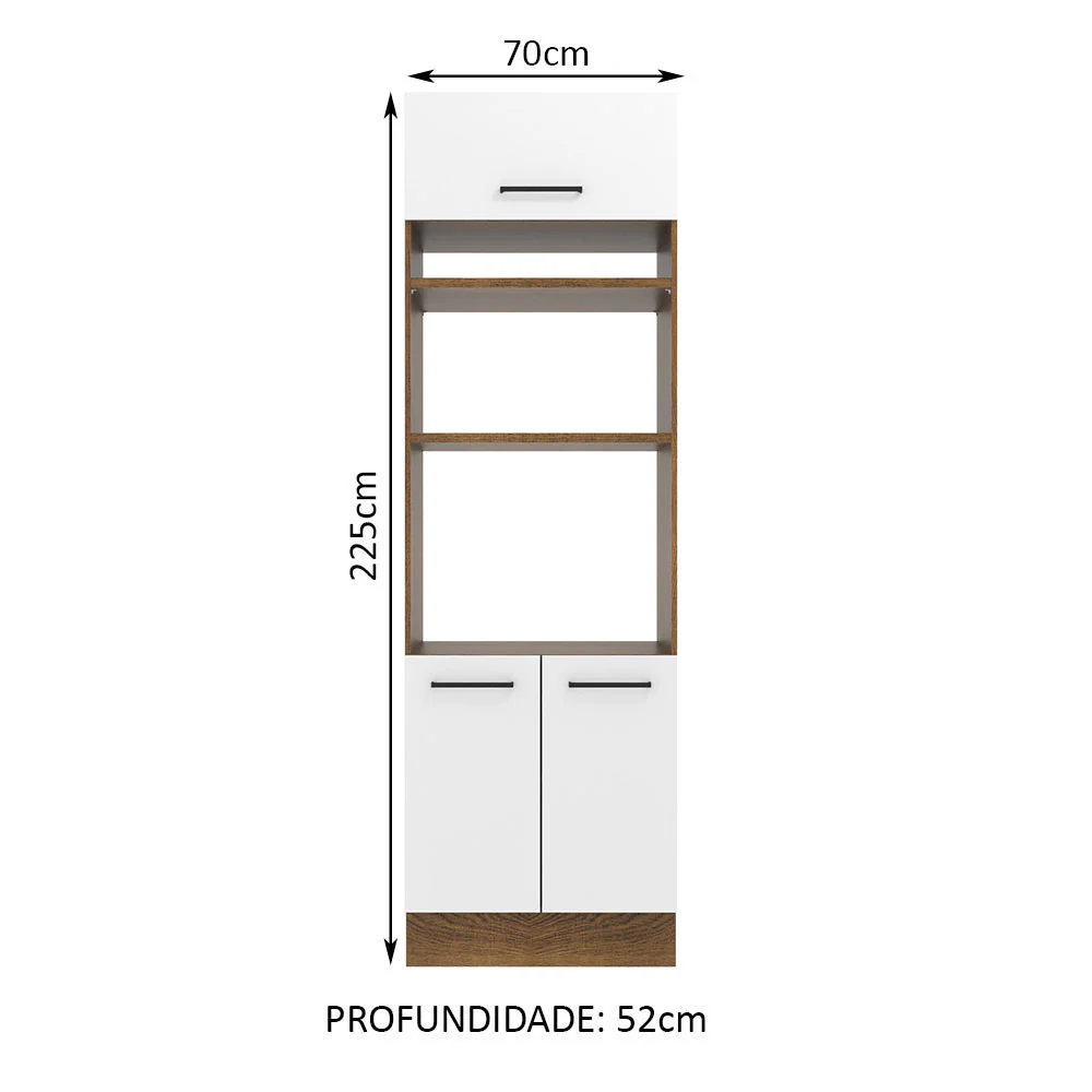 Torre Quente Madesa Agata 70 cm 3 Portas Rustic/Branco - Image 2