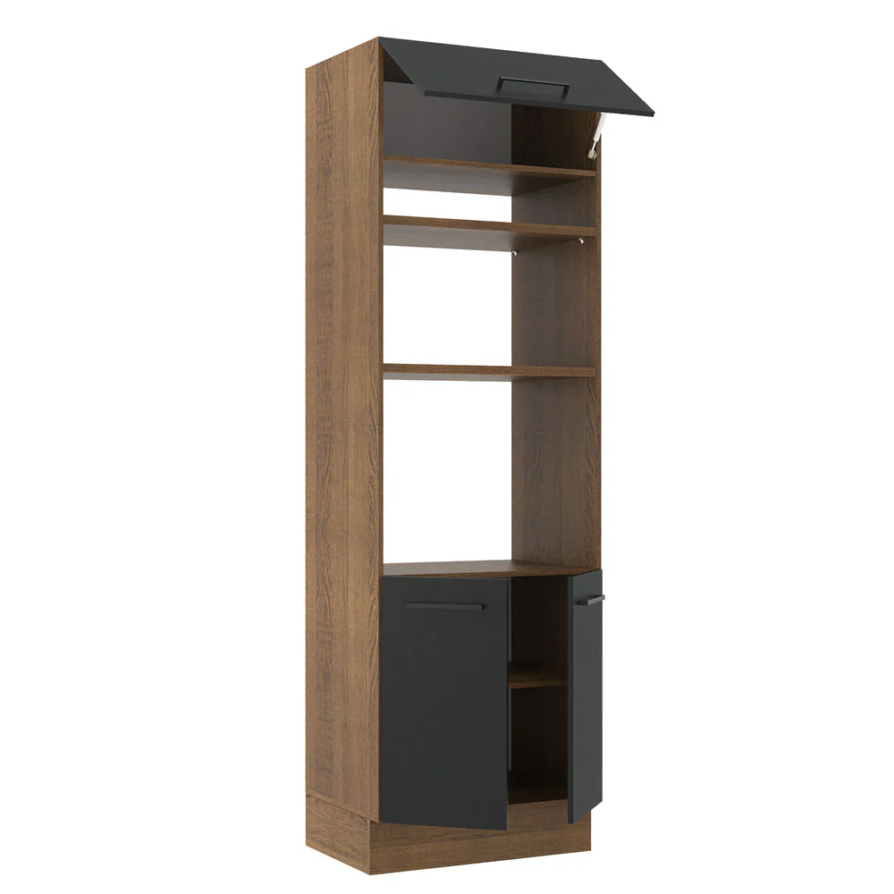 Torre Quente Madesa Agata 70 cm 3 Portas Rustic/Preto - Image 4