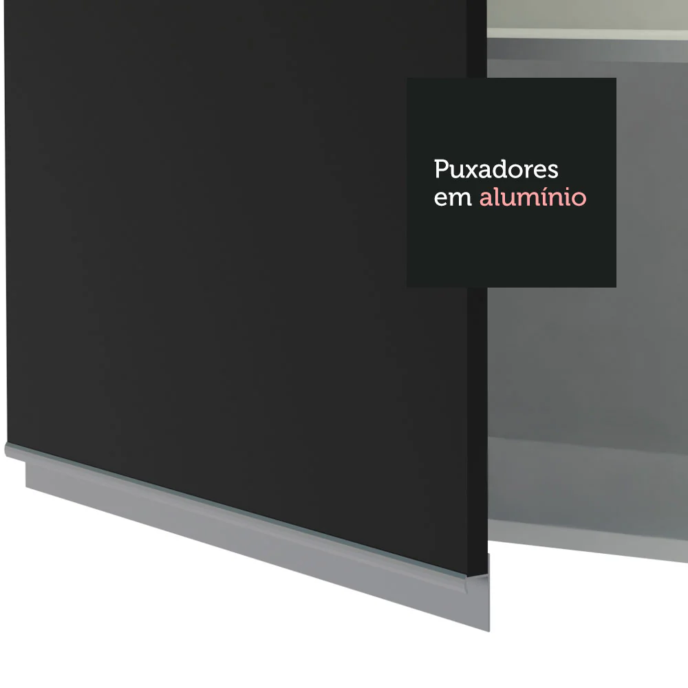 Torre Quente Madesa Glamy 60 x 60 cm 1 Porta 3 Gavetas Branco/Preto - Image 6