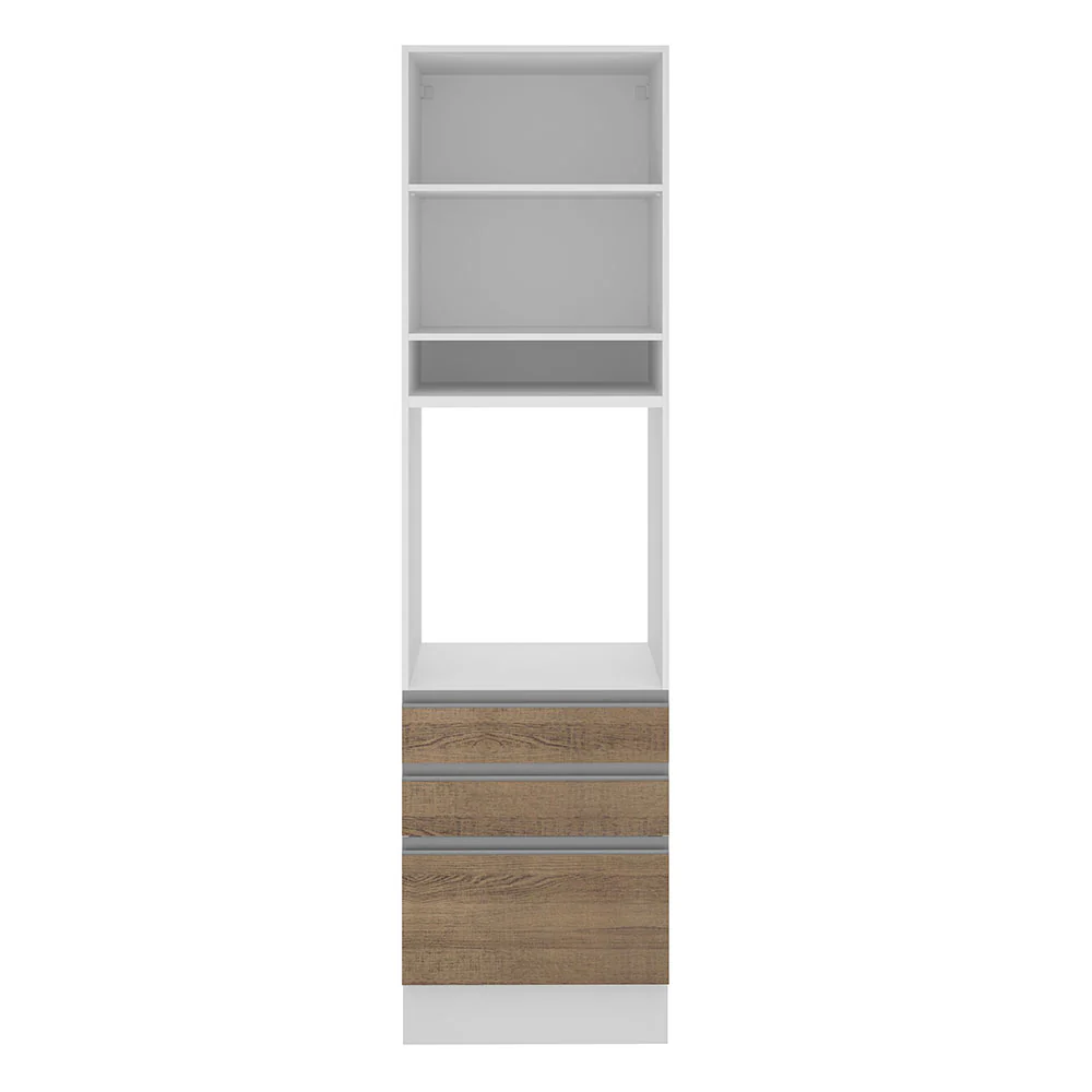 Torre Quente Madesa Glamy 60 x 60 cm 1 Porta 3 Gavetas Branco/Rustic - Image 11