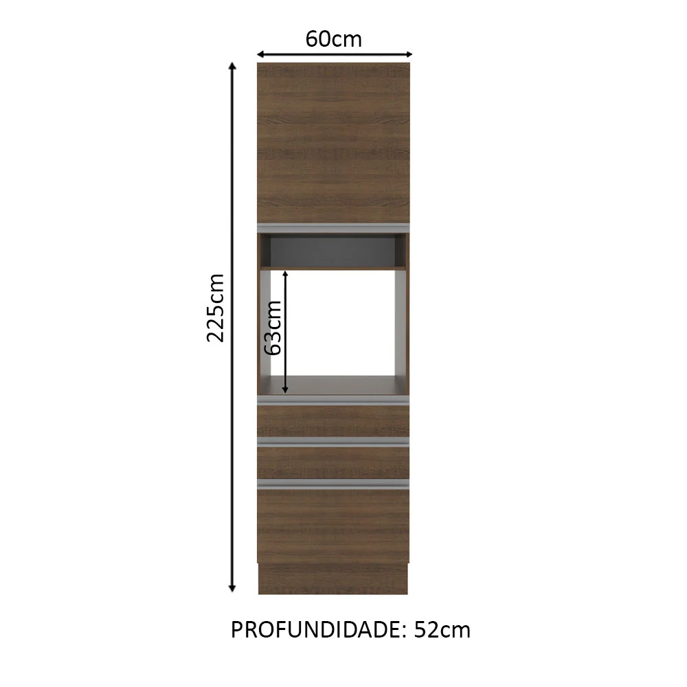 Torre Quente Madesa Glamy 60 cm 1 Porta 3 Gavetas Rustic - Image 2