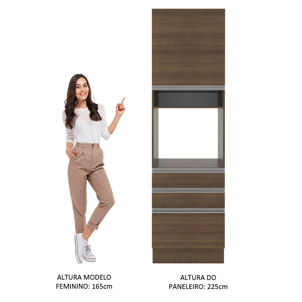 Torre Quente Madesa Glamy 60 cm 1 Porta 3 Gavetas Rustic - Image 5