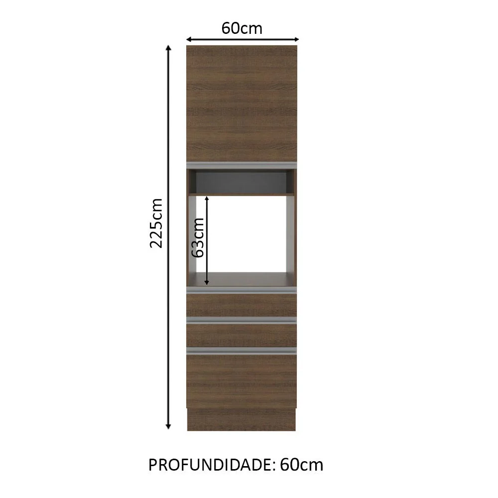 Torre Quente Madesa Glamy 60 x 60 cm 1 Porta 3 Gavetas Rustic - Image 2