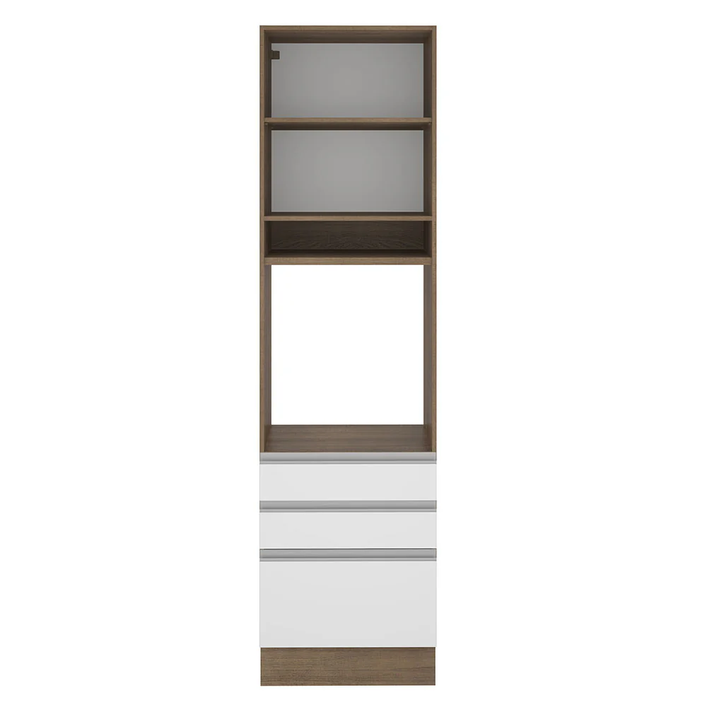 Torre Quente Madesa Glamy 60 x 60 cm 1 Porta 3 Gavetas Rustic/Branco - Image 11