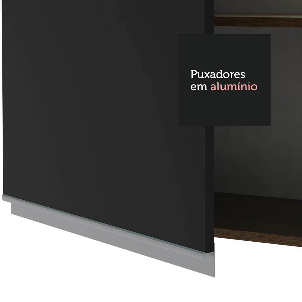 Torre Quente Madesa Glamy 60 x 60 cm 1 Porta 3 Gavetas Rustic/Preto - Image 6