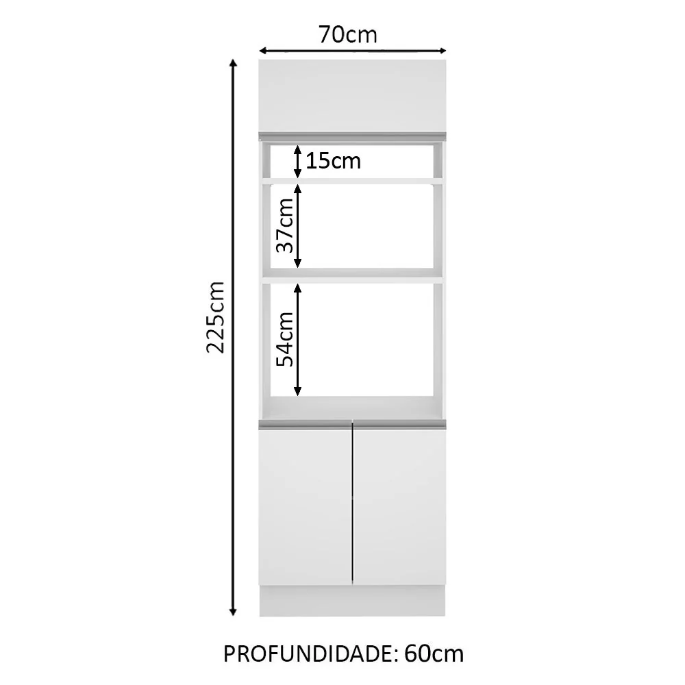 Torre Quente Madesa Glamy 70 x 60 cm 3 Portas Branco - Image 2