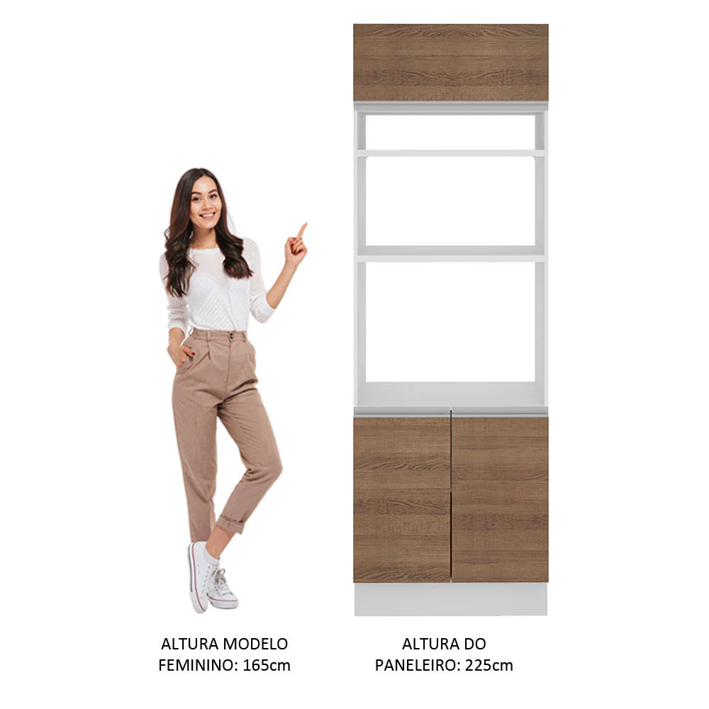 Torre Quente Madesa Glamy 70 x 60 cm 3 Portas Branco/Rustic - Image 5