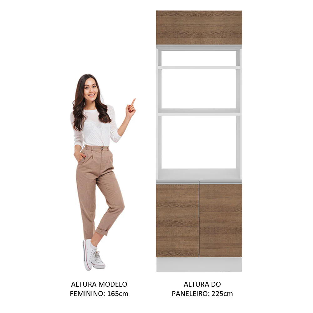 Torre Quente Madesa Glamy 70 cm 3 Portas Branco/Rustic - Image 5
