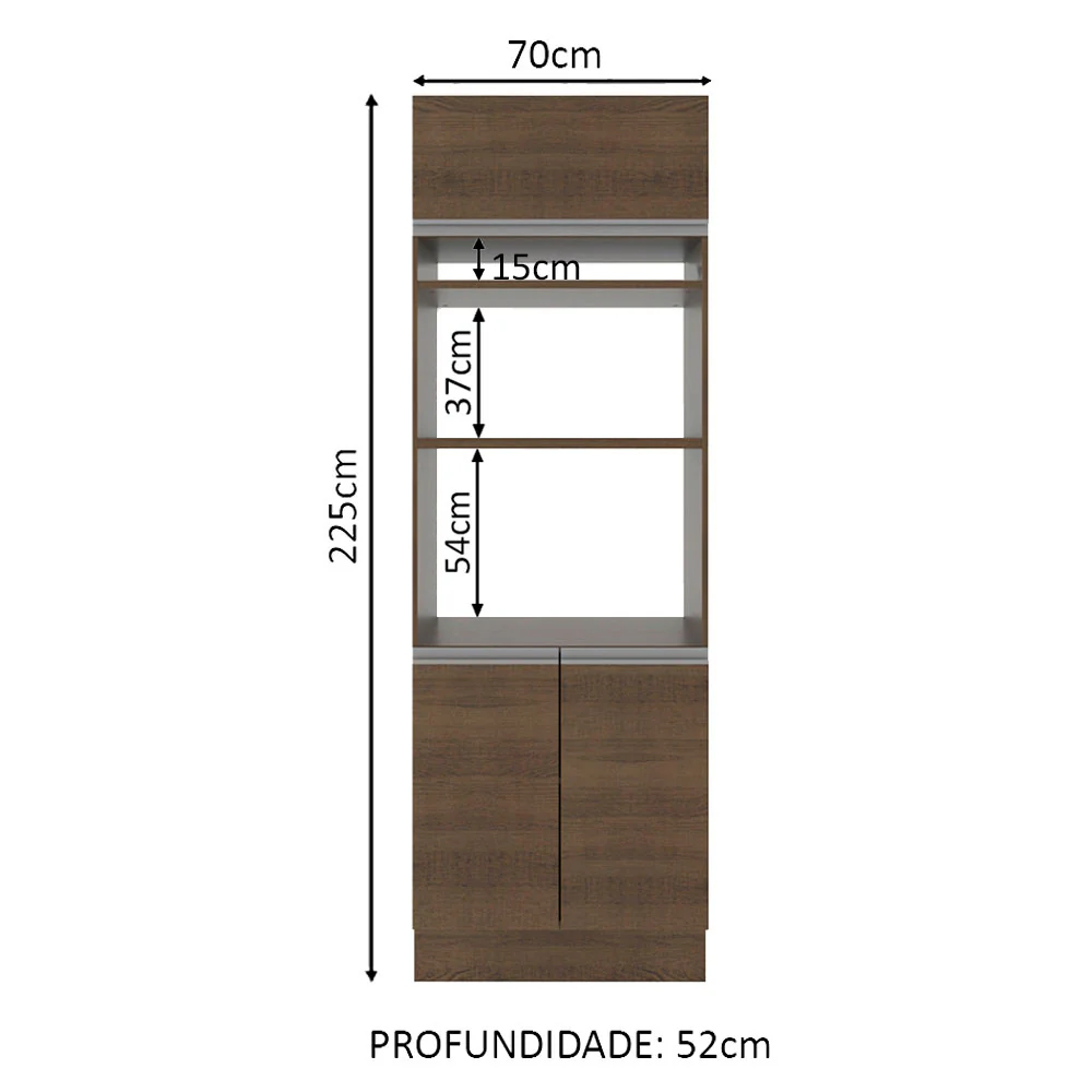 Torre Quente Madesa Glamy 70 cm 3 Portas Rustic - Image 2