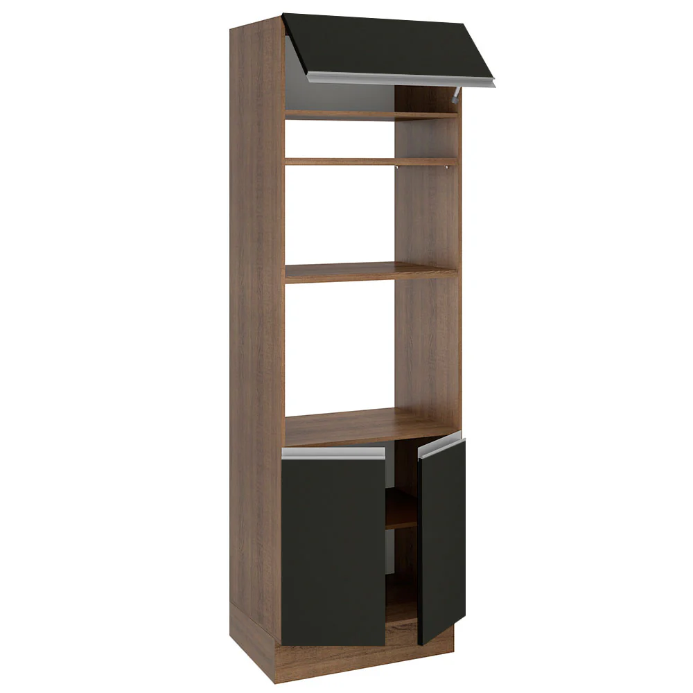Torre Quente Madesa Glamy 70 cm 3 Portas Rustic/Preto - Image 4