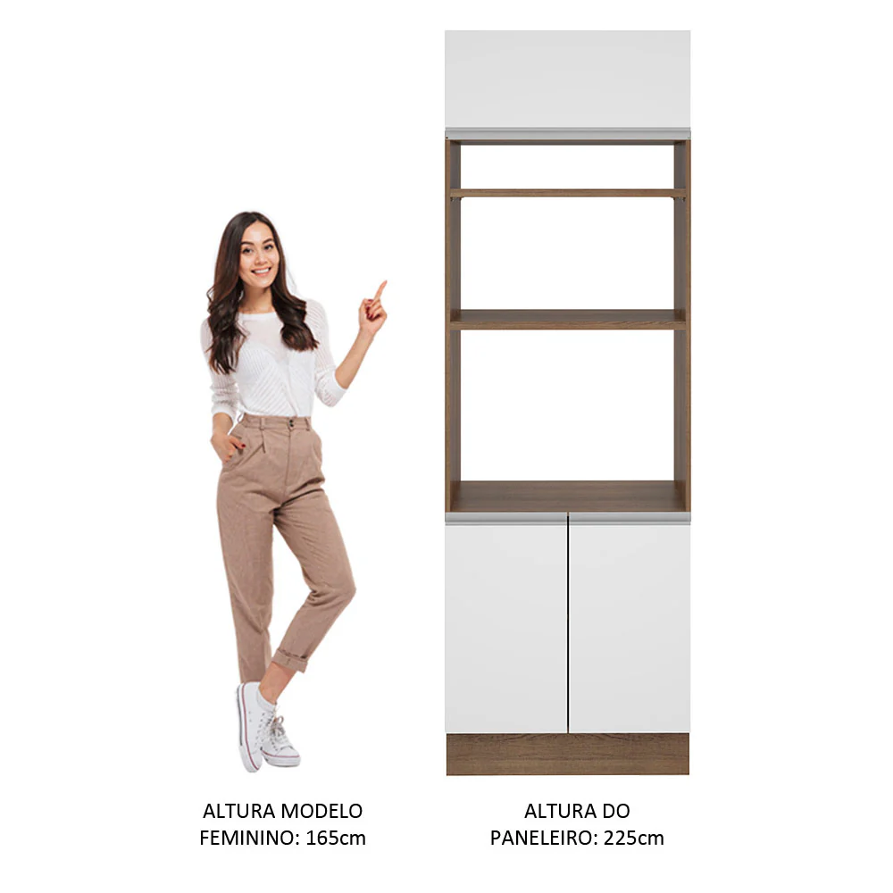 Torre Quente Madesa Glamy 70 x 60 cm 3 Portas Rustic/Branco - Image 5