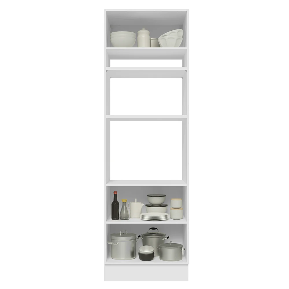 Torre Quente 70 x 60 cm 3 Portas Branco/Branco Veludo Lux Madesa - Image 4