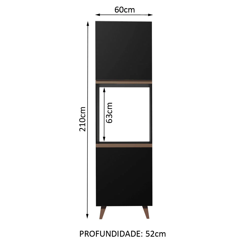 Torre Quente Madesa Reims 60 cm 2 Portas Preto - Image 2